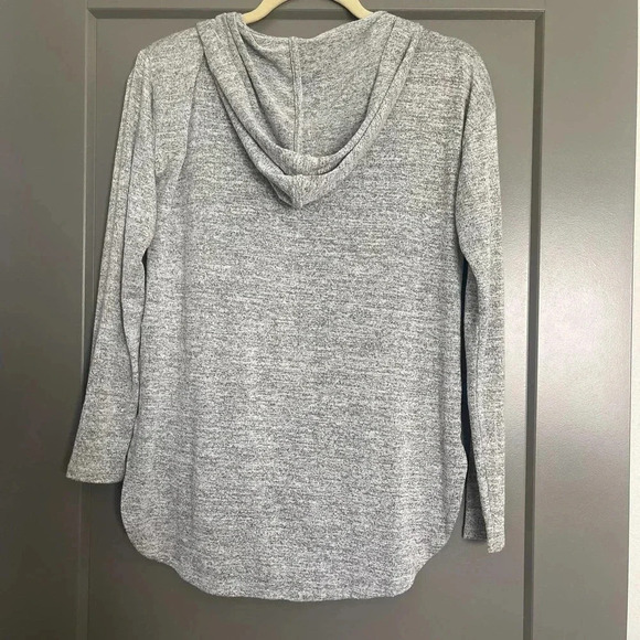 Banana Republic Womens Stretch V-Neck Long Sleeve Pullover Hoodie Gray Small - Picture 4 of 10